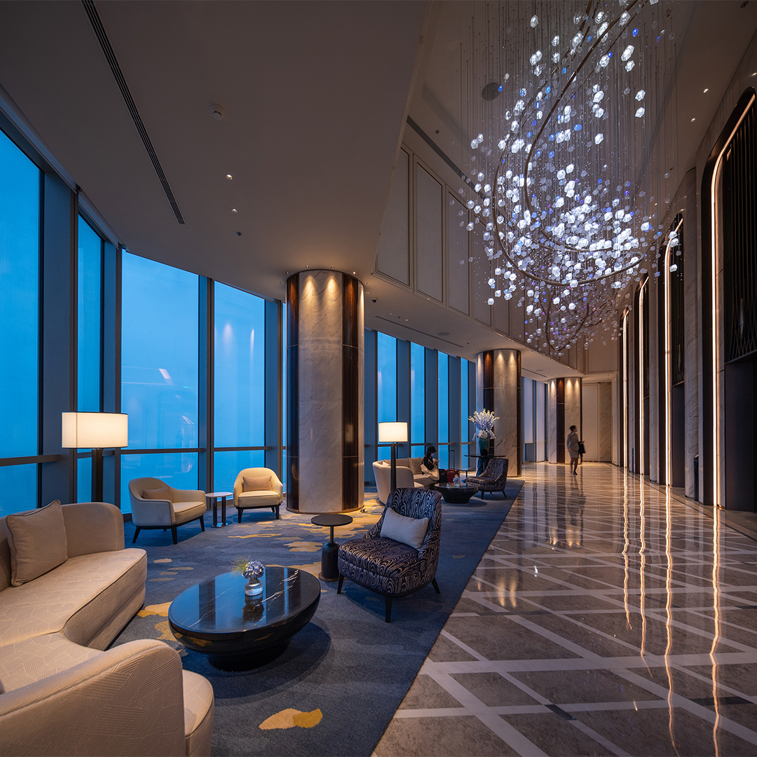 4. The crystal chandelier by night | St. Regis Qingdao by Xin Tian & Archilier Architecture