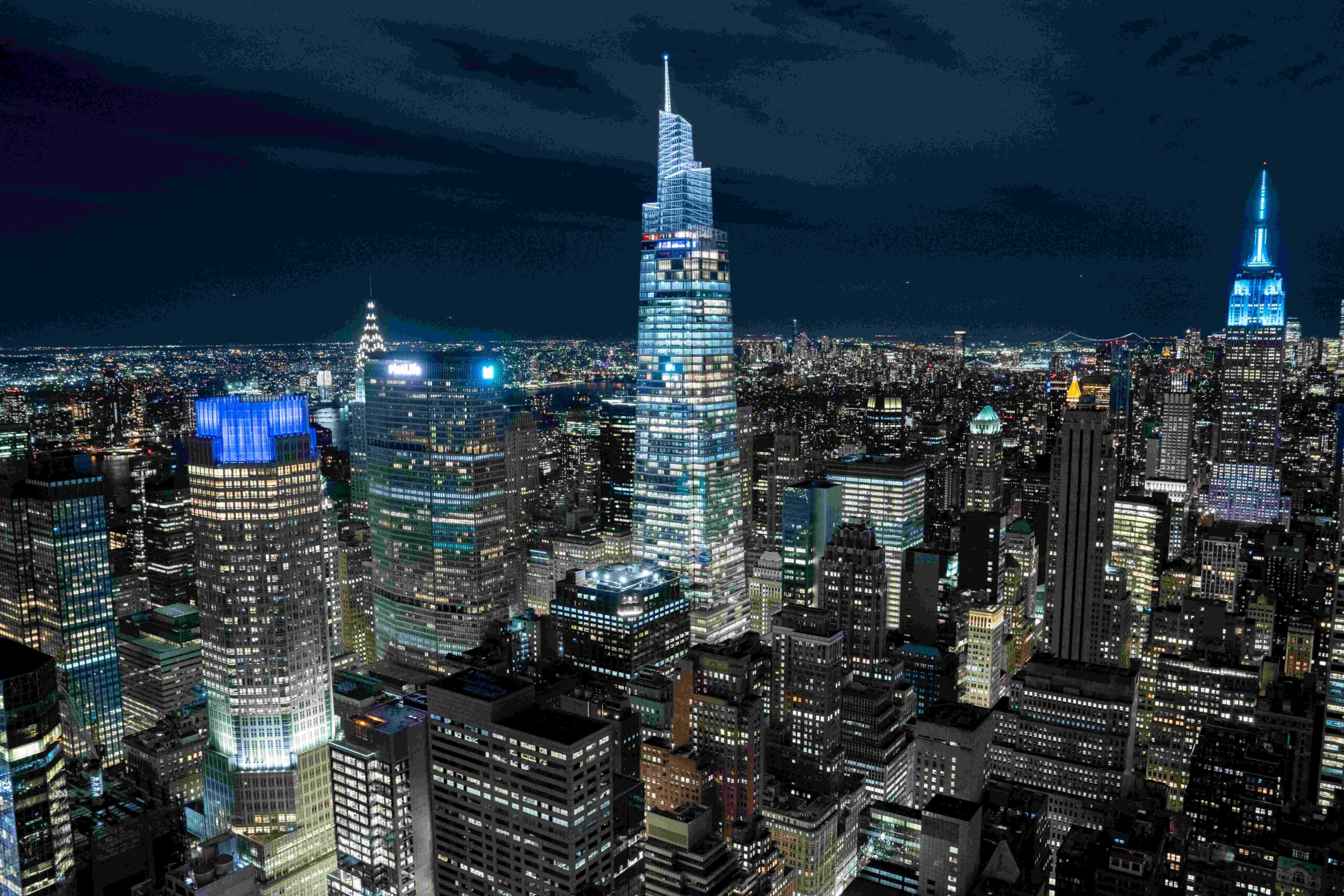 One Vanderbilt, New York, designed by Kohn Pedersen Fox with lighting by Pharos Architectural Controls_